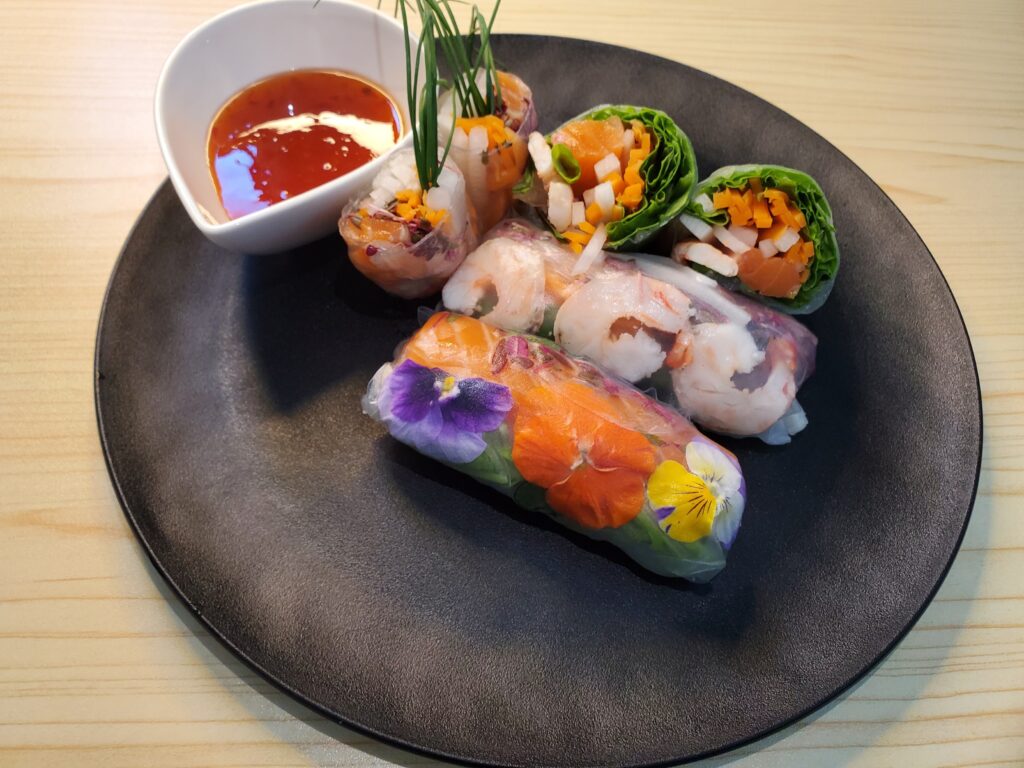 ビオラで豪華に飾るフラワー生春巻き